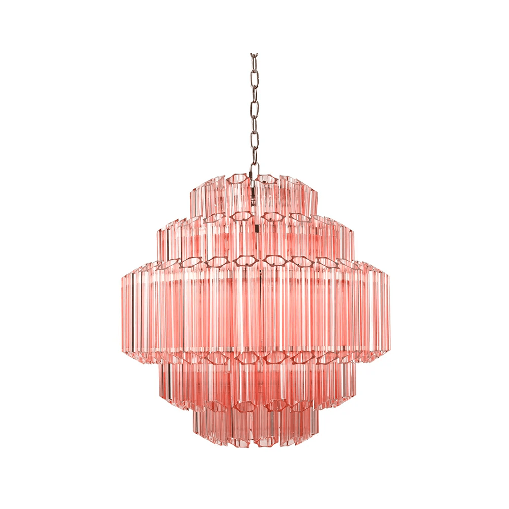 Pink Palermo Glass Chandelier | Modern Designer Pendant Light