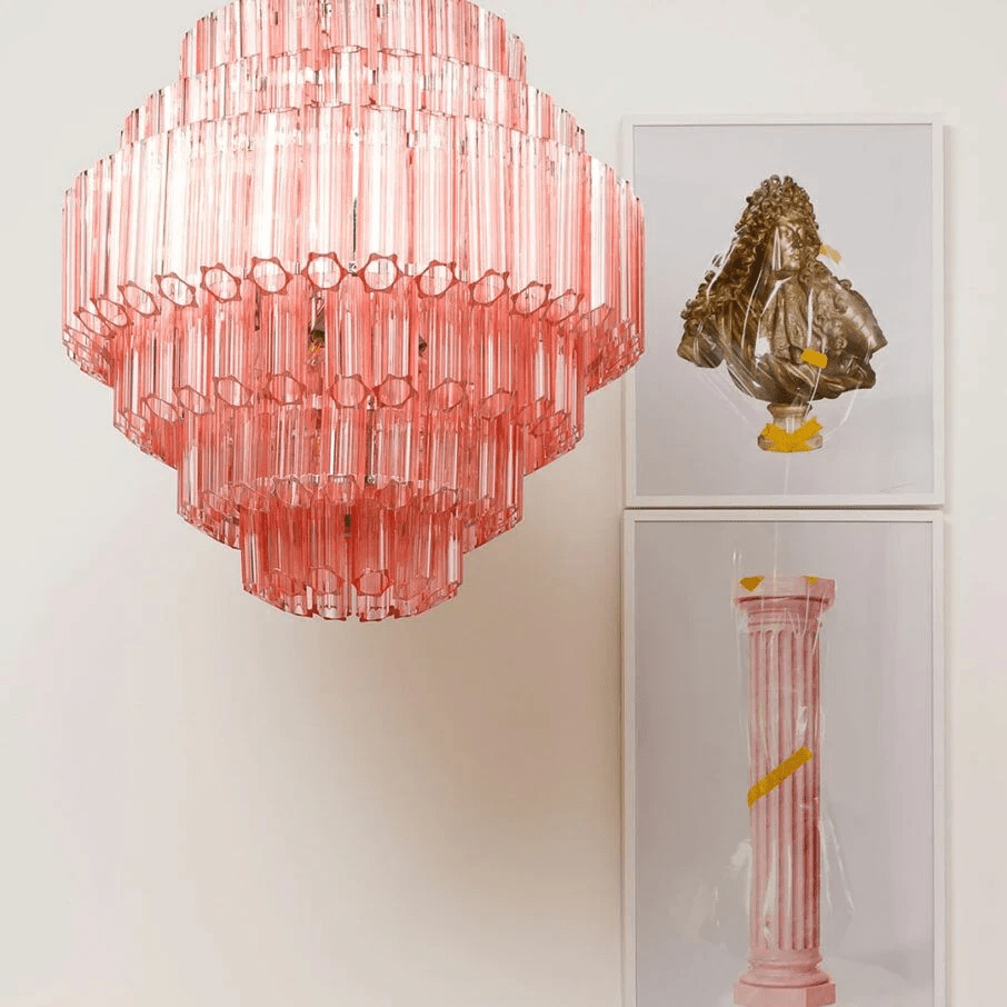 Pink Palermo Glass Chandelier | Modern Designer Pendant Light