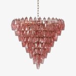 Asti Glass Prism Chandelier in Gold Finish for Modern Interiors