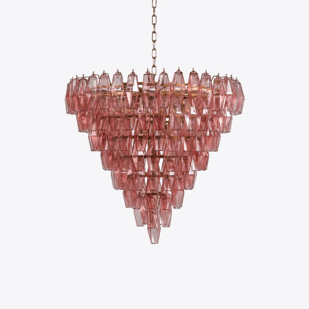 Asti Glass Prism Chandelier in Gold Finish for Modern Interiors