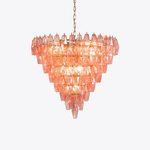 Asti Glass Prism Chandelier in Gold Finish for Modern Interiors