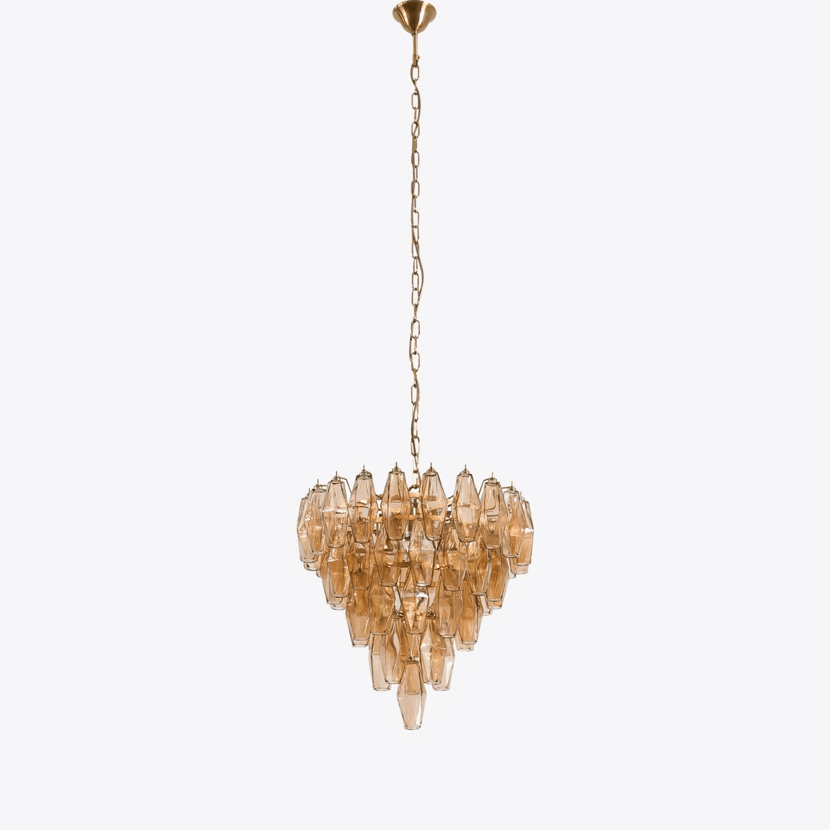 Asti Glass Prism Chandelier in Gold Finish for Modern Interiors