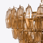 Asti Glass Prism Chandelier in Gold Finish for Modern Interiors