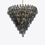Asti Glass Prism Chandelier in Gold Finish for Modern Interiors
