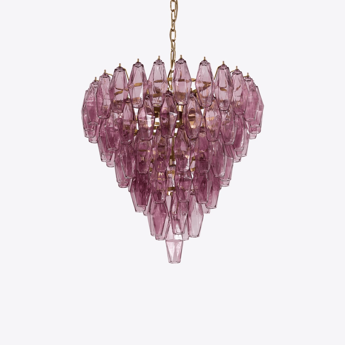 Asti Glass Prism Chandelier in Gold Finish for Modern Interiors