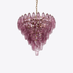 Asti Glass Prism Chandelier in Gold Finish for Modern Interiors