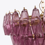 Asti Glass Prism Chandelier in Gold Finish for Modern Interiors