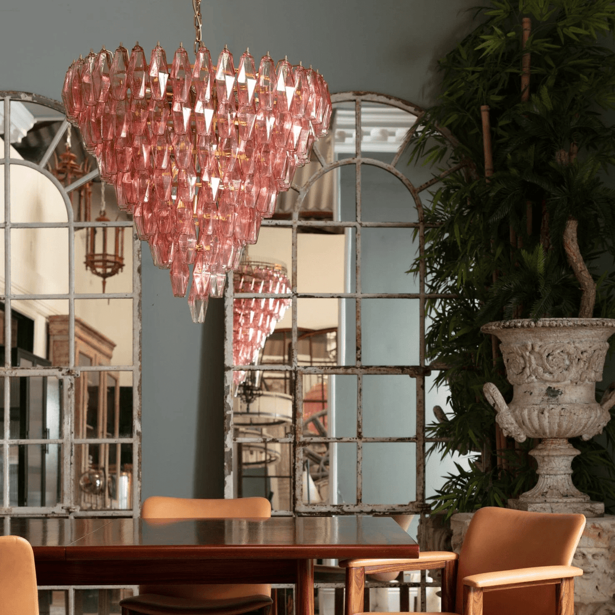 Asti Glass Prism Chandelier in Gold Finish for Modern Interiors