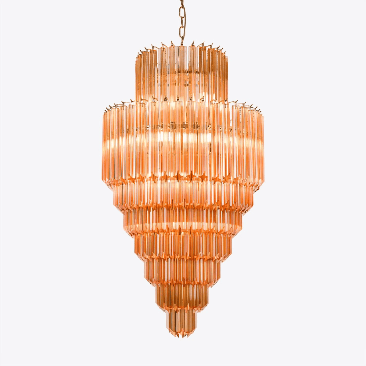 Raphael Glass Chandelier – Modern Tiered Prism Pendant Light