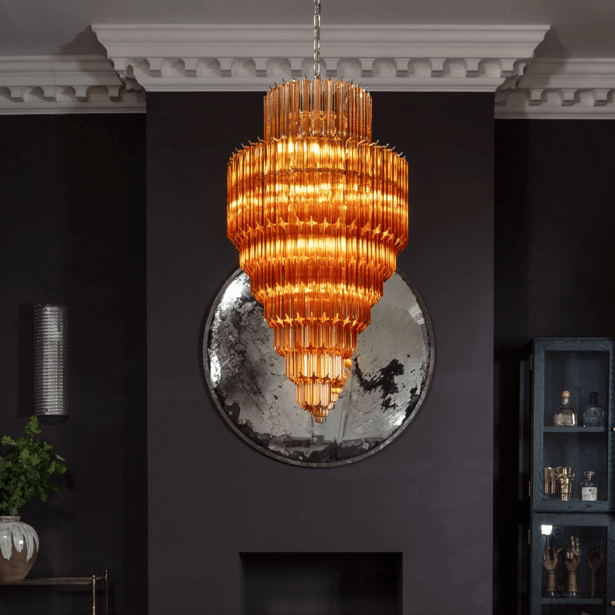 Raphael Glass Chandelier – Modern Tiered Prism Pendant Light