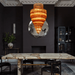 Raphael Glass Chandelier – Modern Tiered Prism Pendant Light