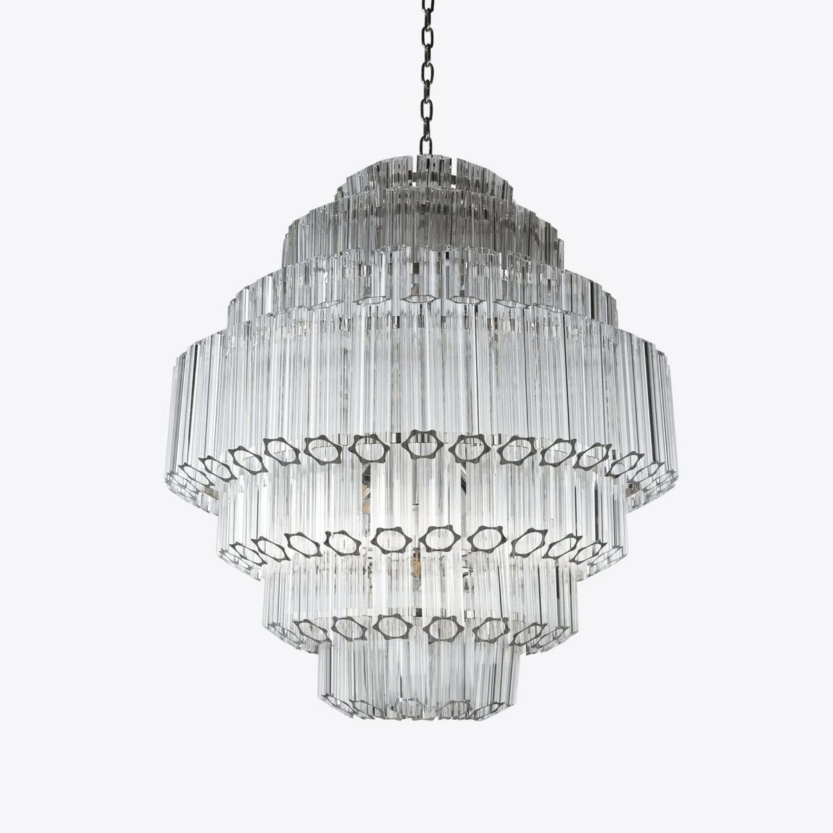 Clear Grande Palermo Chandelier – Modern Glass Tube Statement Light