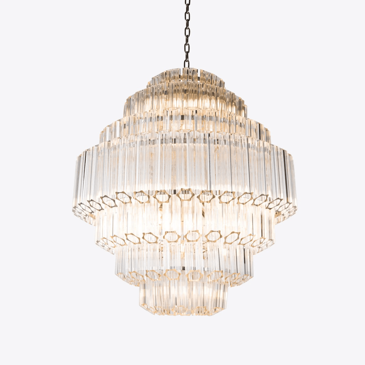 Clear Grande Palermo Chandelier – Modern Glass Tube Statement Light