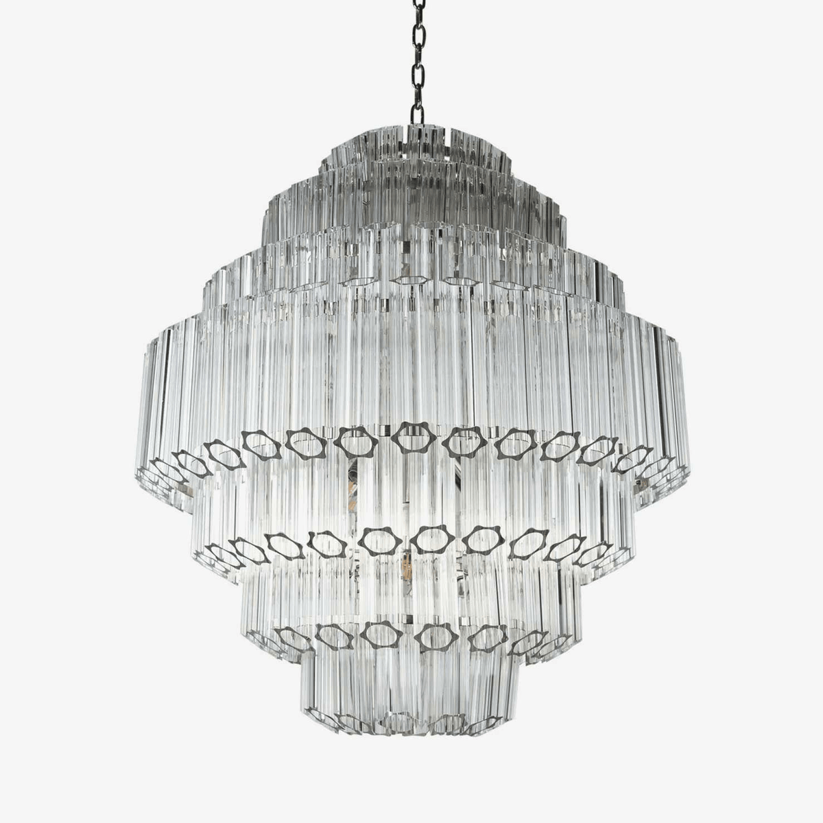 Clear Grande Palermo Chandelier – Modern Glass Tube Statement Light
