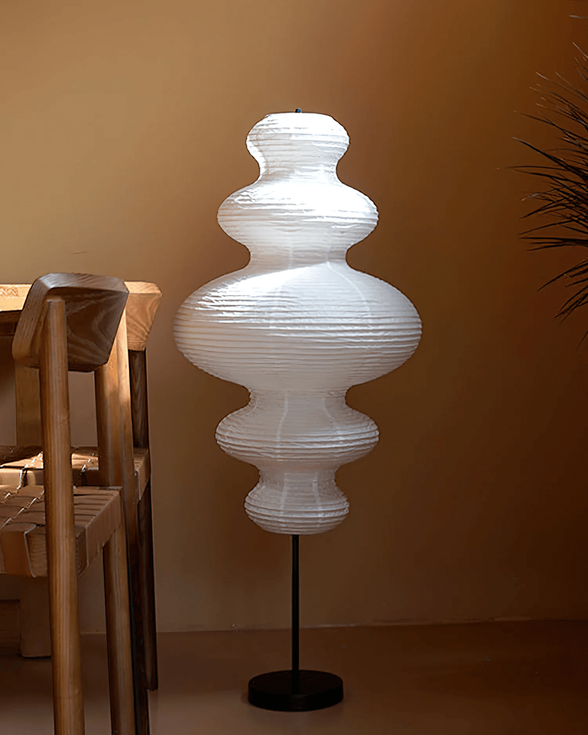 Chigiri Paper Tower Floor Lamp – Handmade Washi Paper Lantern Floor Light