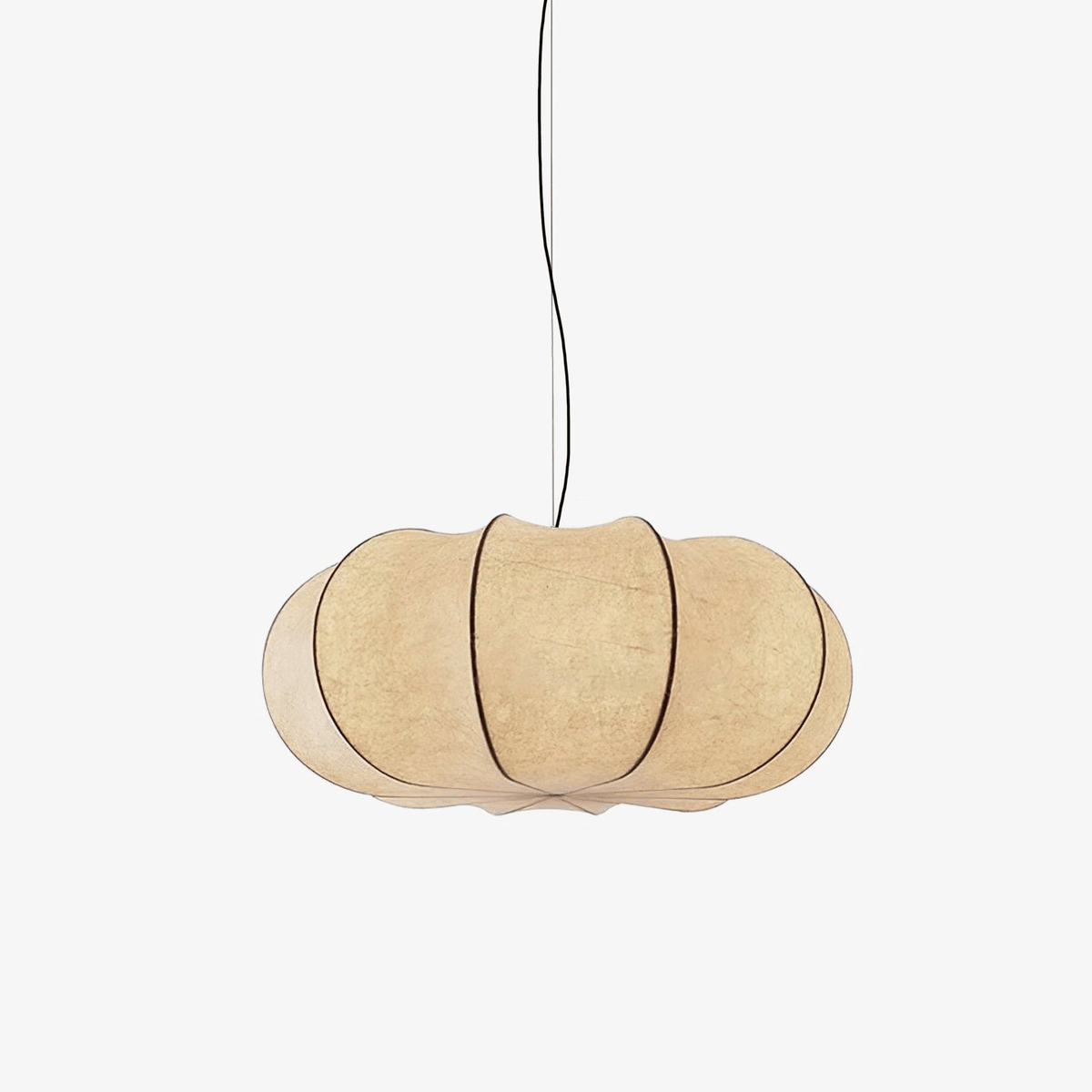Oblate Silk Pendant Light – Modern Linen Shade Ceiling Lamp