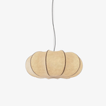Oblate Silk Pendant Light – Modern Linen Shade Ceiling Lamp