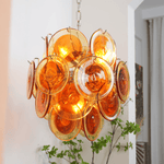 Aurelia Orange Glass Disc Chandelier – Modern Designer Pendant Light