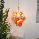 Aurelia Orange Glass Disc Chandelier – Modern Designer Pendant Light