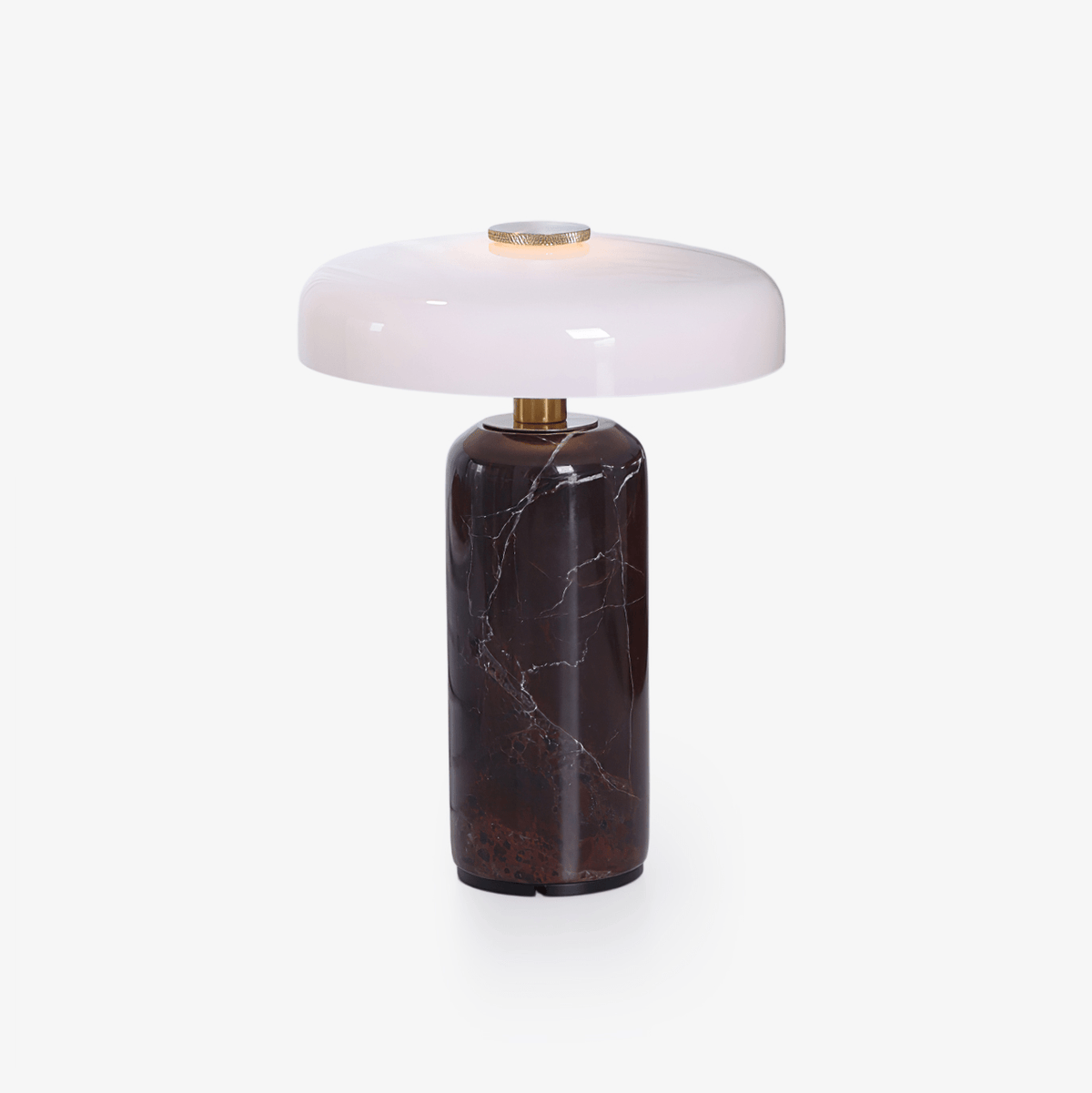 Lunara Marble Table Lamp with Opaline Glass Shade