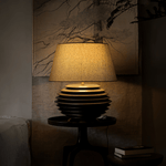 Cadence Table Lamp – Modern Fabric & Wood Table Light for Living Room, Bedroom, and Office