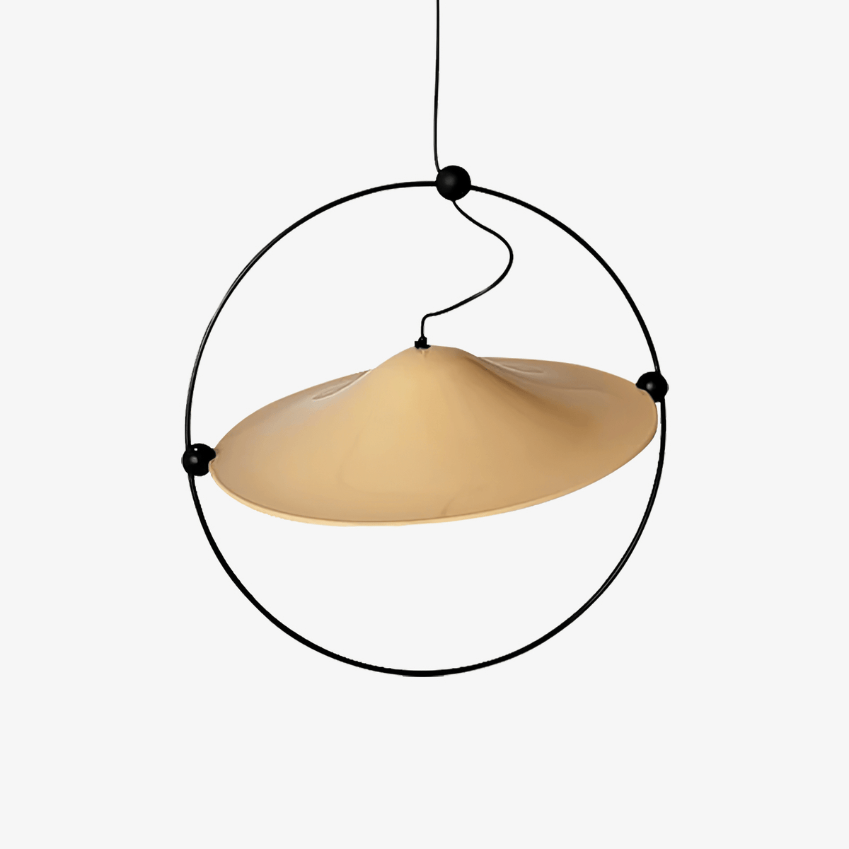 Kyra Pendant Light — Sculptural Golden Shade in Metal Ring