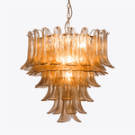 Amber Petalo Chandelier – Modern Brass & Glass Pendant Light