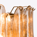 Amber Petalo Chandelier – Modern Brass & Glass Pendant Light