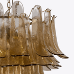 Amber Petalo Chandelier – Modern Brass & Glass Pendant Light