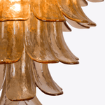 Amber Petalo Chandelier – Modern Brass & Glass Pendant Light