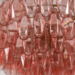 Pink Faceted Glass Drop Chandelier in Polished Gold
