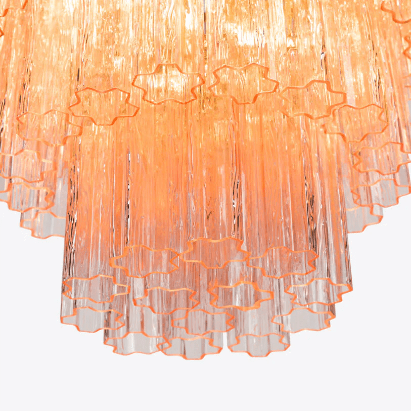 Rina Firenze Five-Tier Glass Chandelier in Polished Gold
