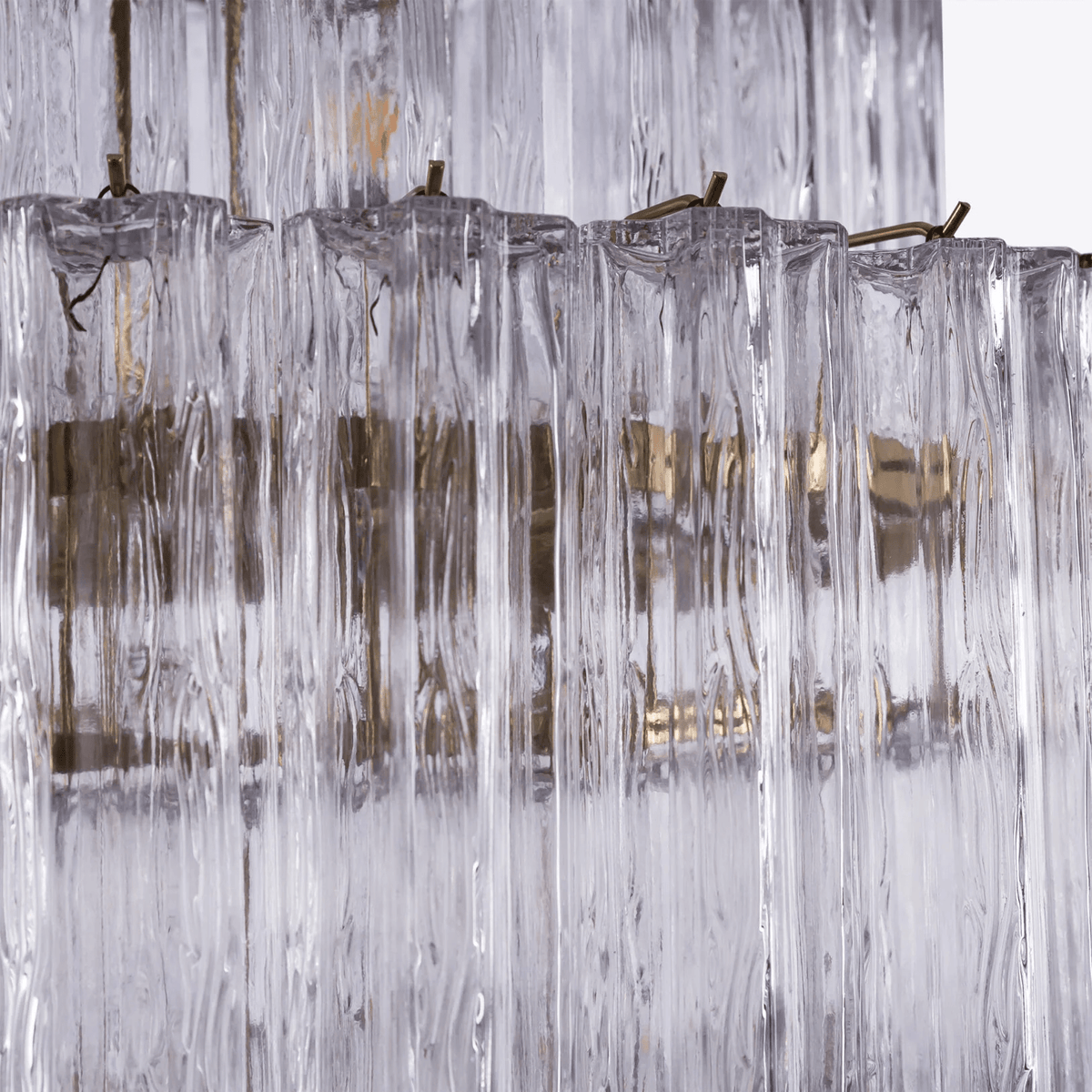 Rina Firenze Five-Tier Glass Chandelier in Polished Gold