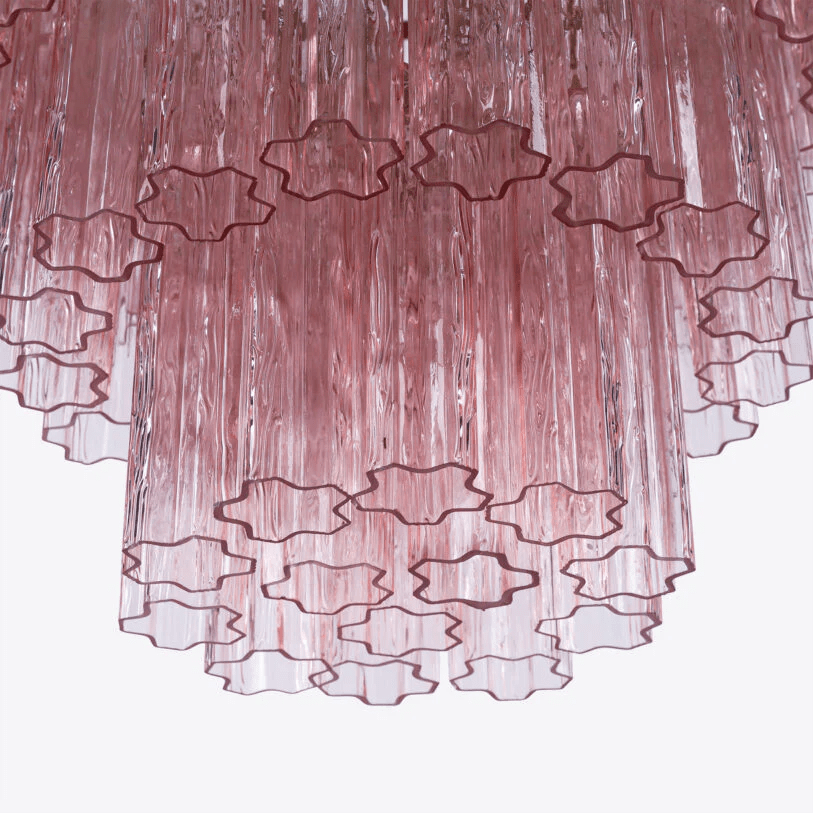 Rina Firenze Five-Tier Glass Chandelier in Polished Gold