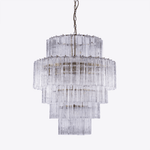 Rina Firenze Five-Tier Glass Chandelier in Polished Gold