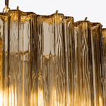 Rina Firenze Five-Tier Glass Chandelier in Polished Gold
