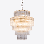 Rina Firenze Five-Tier Glass Chandelier in Polished Gold