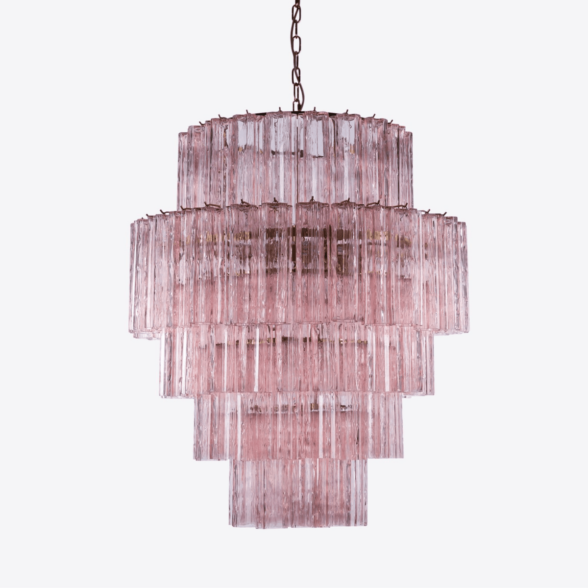 Rina Firenze Five-Tier Glass Chandelier in Polished Gold