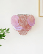 Lunaria Disc Glass Wall Sconce – Handcrafted Murano Glass, Nickel Finish