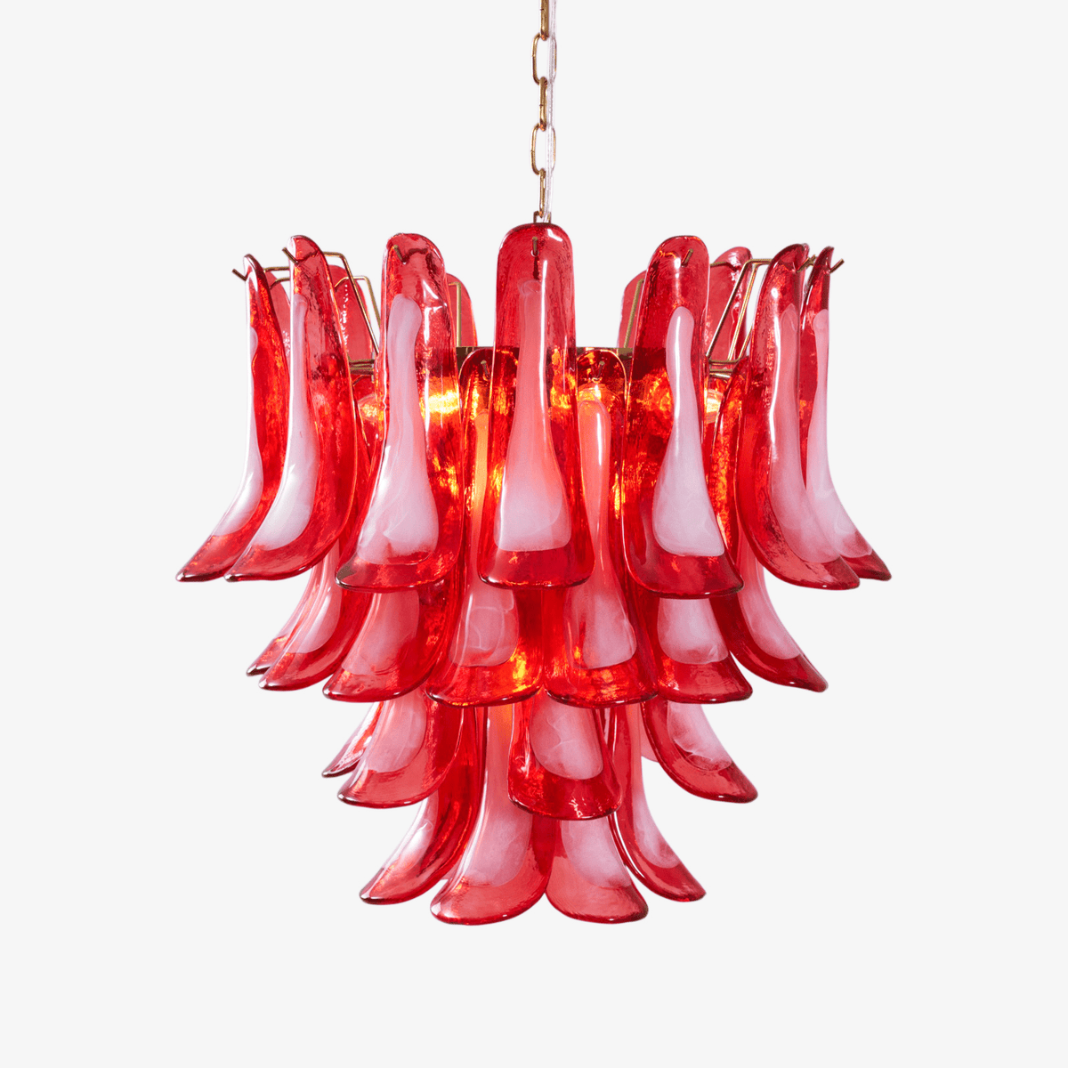 Fiametta Murano Glass Chandelier – Handcrafted Red Glass Pendant Light