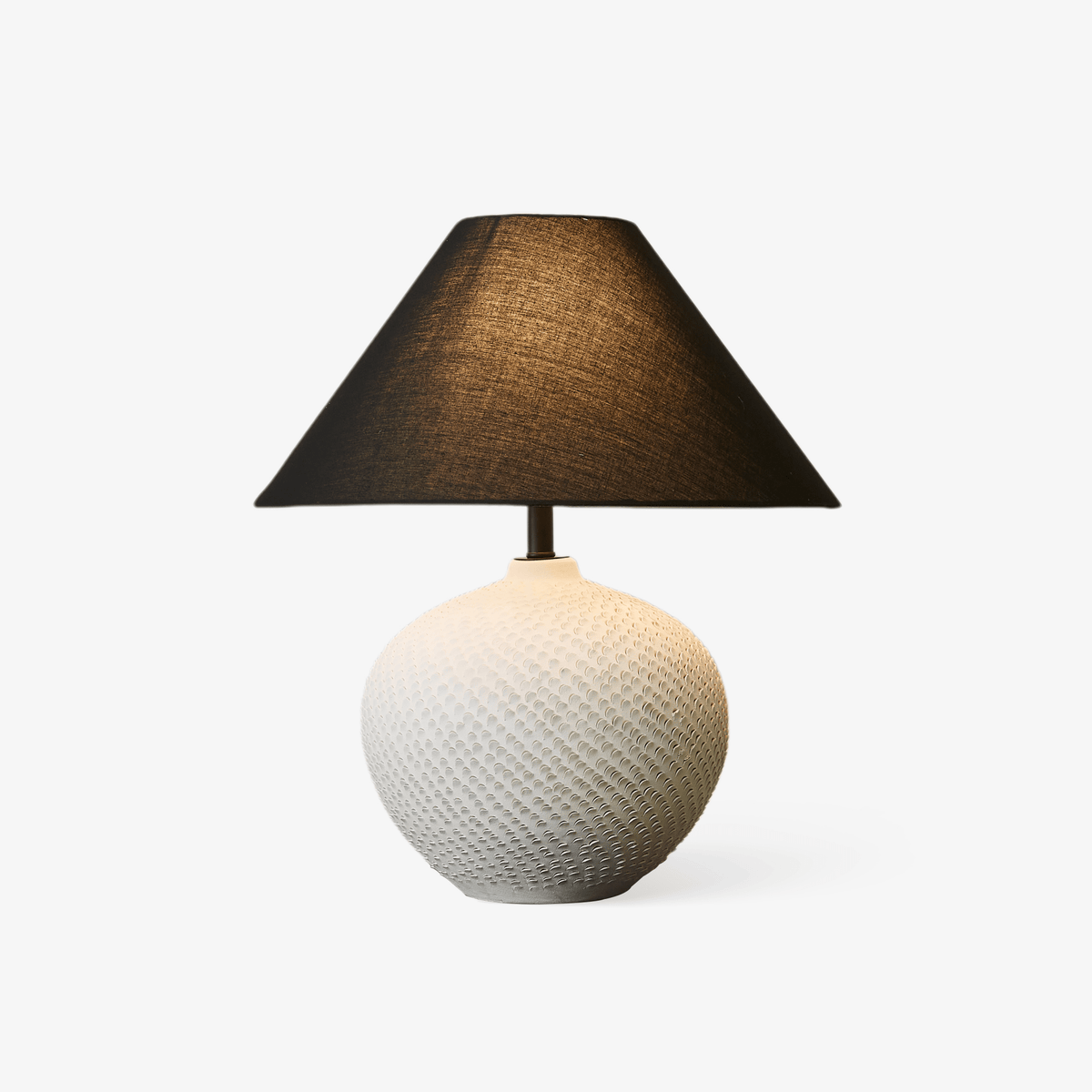 Velvra Sculpted Ceramic Table Lamp with Black Conical Shade