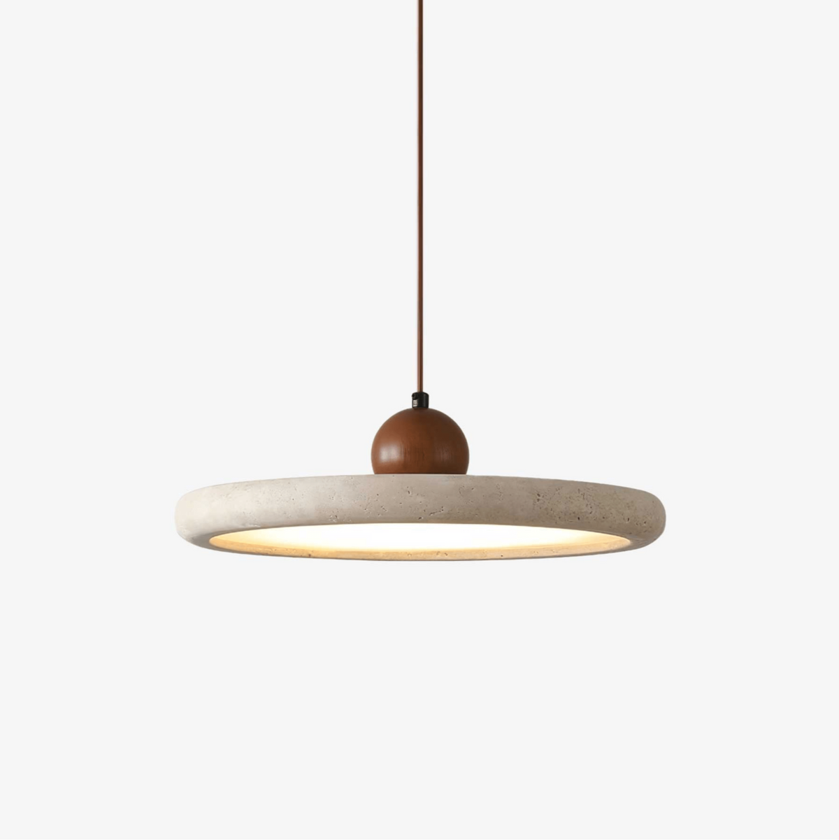Elvora Travertine Pendant Light – Modern Minimalist LED Hanging Lamp for Dining Room and Living Space