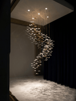 Tidal Art Glass Chandelier – Modern Cascading LED Pendant Light