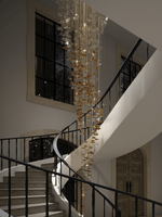 Tidal Art Glass Chandelier – Modern Cascading LED Pendant Light