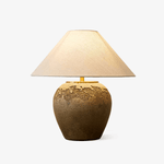 Stoneveil Ceramic Table Lamp with Linen Shade for Bedroom and Living Room