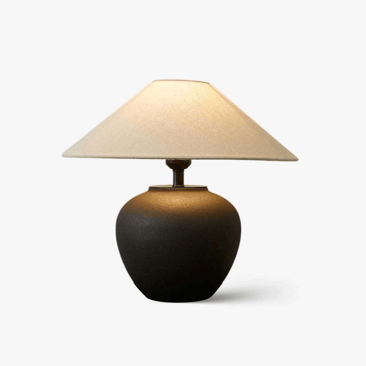 Noirveil Ceramic Table Lamp with Linen Shade for Modern Interiors