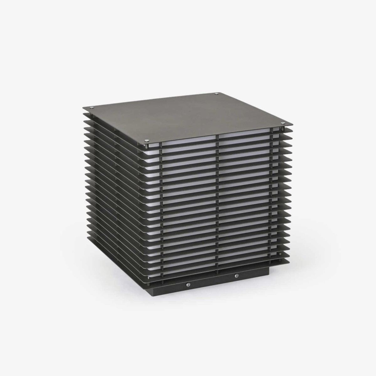 Grid Post Outdoor Light — Weatherproof Matte Black LED Post Lamp