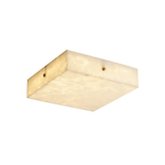 Square Alabaster Ceiling Light – Modern Flush Mount with Brass Accents
