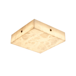 Square Alabaster Ceiling Light – Modern Flush Mount with Brass Accents