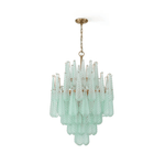 Ollie Drop Chandelier — Textured Glass Teardrop Pendant Light in Gold